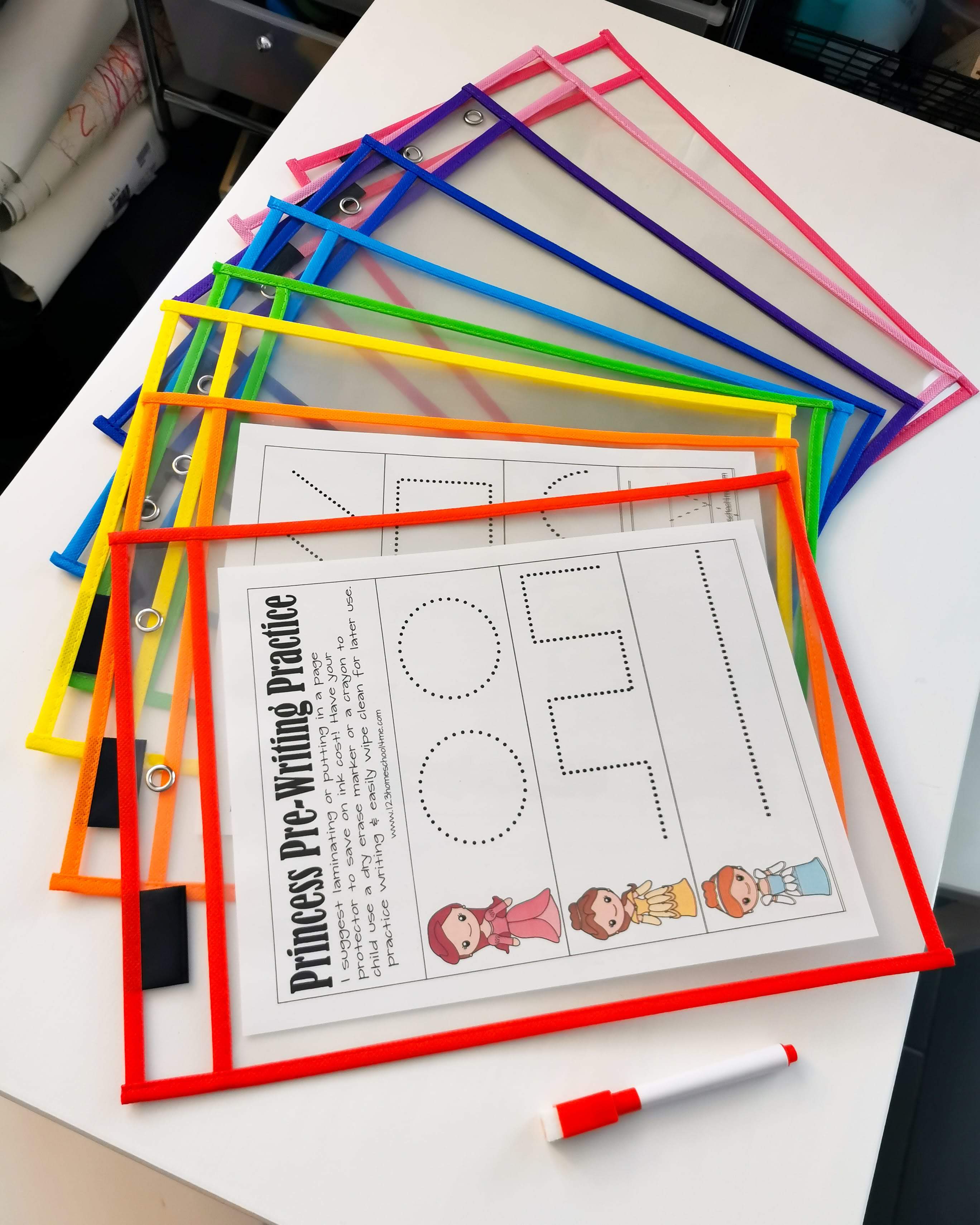 Rainbow Dry Erase Folders Learning from Playing